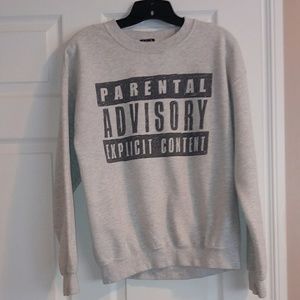 "Parental Advisory Explicit Content" Grey pullover